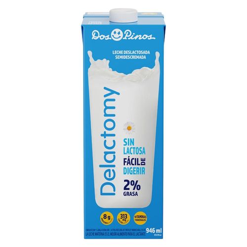 Leche Dos Pinos Delactomy Semidescremada 2% Grasa - 946 ml