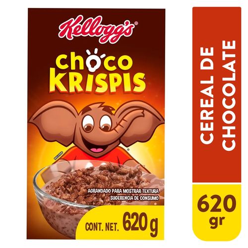 Cereal Kellogrgr's® Choco Krispis® Sabor a Chocolate - Cereal de grranos de Arroz Inflado - 1 Caja de 620gr