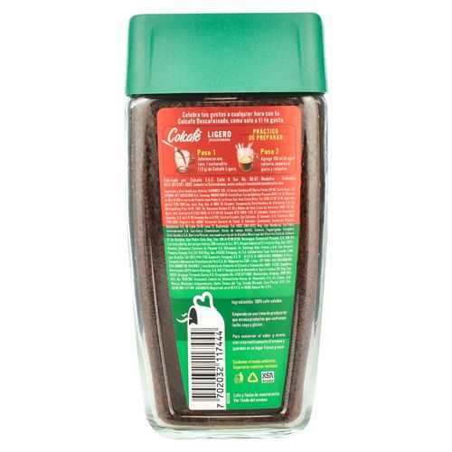 Café instantáneo Colcafé ligero descafeinado - 90 g
