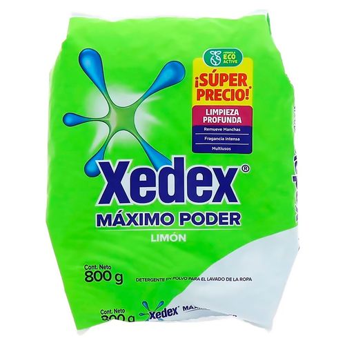 Detergente en polvo Xedex máximo poder limón - 800 g