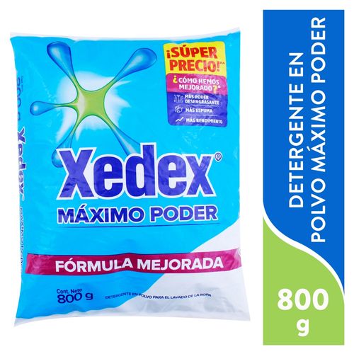 Detergente en polvo Xedex máximo poder - 800 g