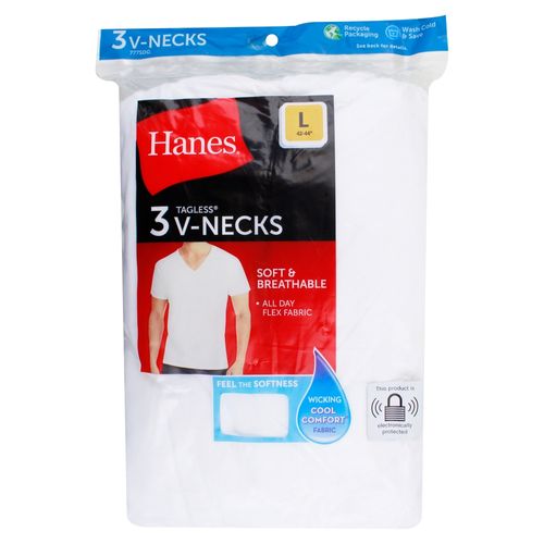 P3 Cms Hanes Cab Cuello V Blanco S