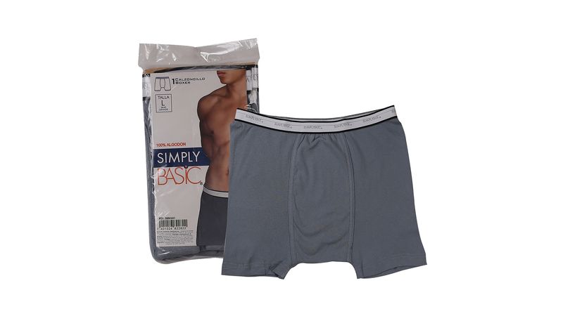 Comprar Boxer Simply Basic Caballero Gris Talla L Walmart