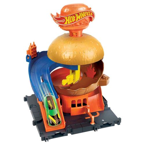 Pista De Juego Mattel Hot Wheels city de hamburguesas