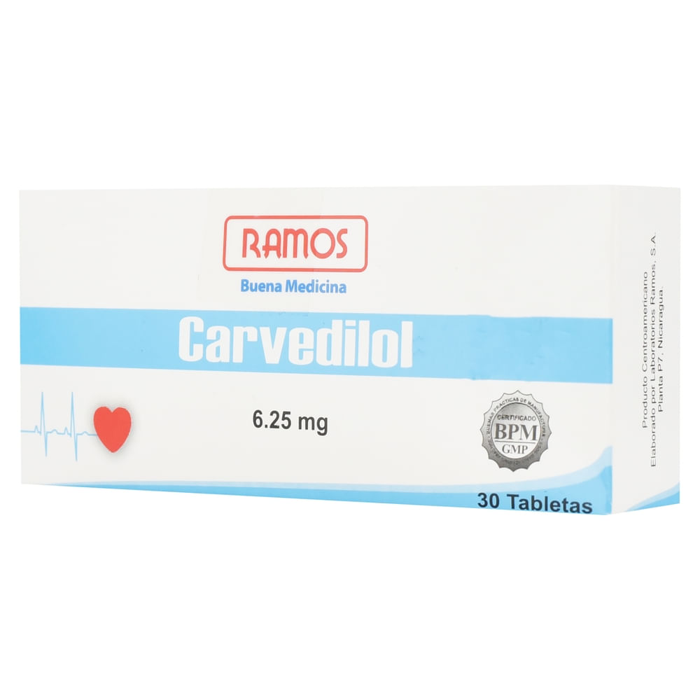 Comprar Carvedilol Ramos 6.25mg x 30 Tab | Walmart Nicaragua - Walmart ...