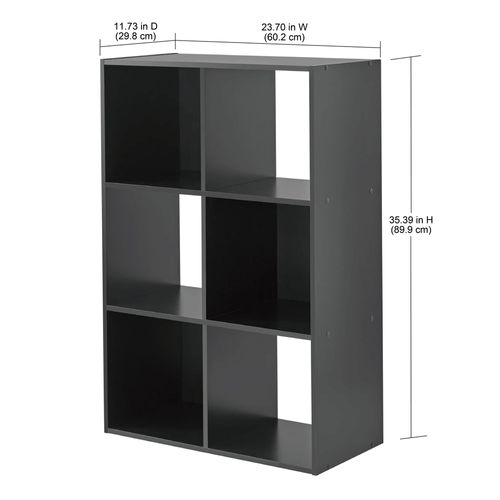 Mueble Mainstays con 6 divisiones color negro