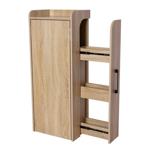 Bar plegable Mainstays con mesa y 3 repisas color madera natural
