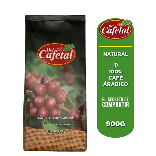 Café Molido Del Cafetal, 100% Arábico, Natural - 900g