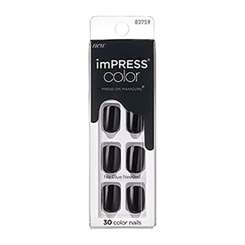 Uñas Kiss Postizas Impress Color All Bk