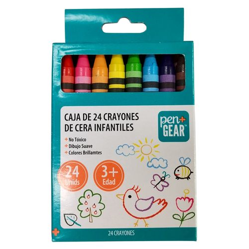 Crayones Pen Gear de cera caja -24 uds