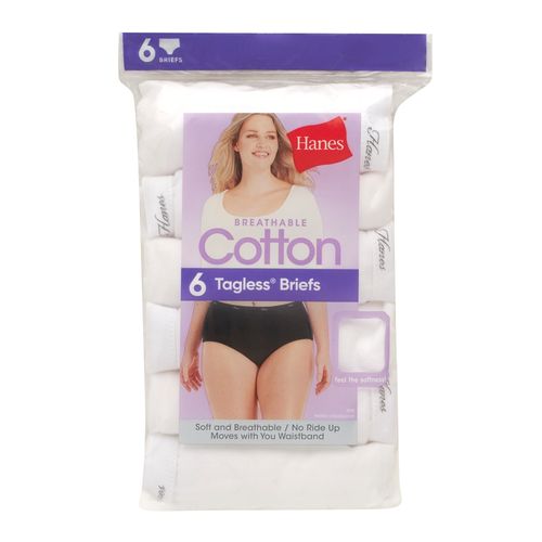 Panti Hanes, para Dama Cintura Alta, Algodón, 6 pack -Talla 10