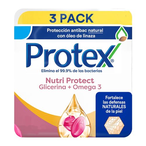 Jabón Corporal  Protex Nutri Protect Omega3 3 Pack, Con Óleo De Linza - 110g