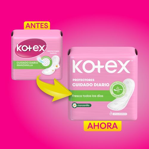 Protectores Kotex Cuidado Diario Manzanilla - 50 Unidades