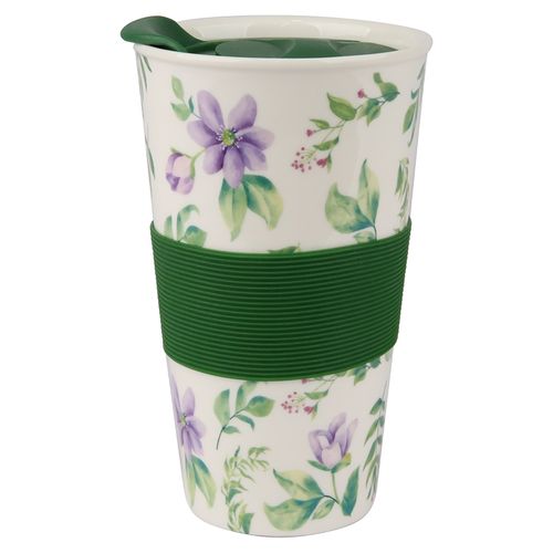 Ht Vaso Porcelana 420Ml Tapa Plastica