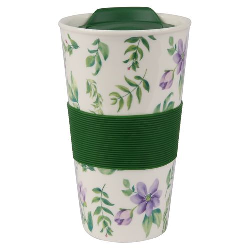 Ht Vaso Porcelana 420Ml Tapa Plastica