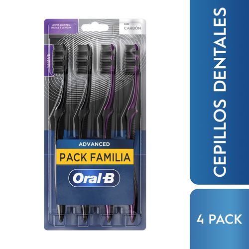 Oral B Cepillo Advanced 4Ea Con Carbon