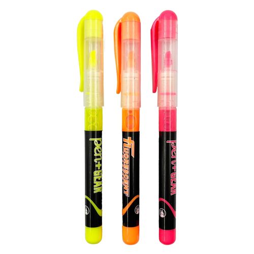Resaltadores Pen + Gear de colores surtidos - 3 uds