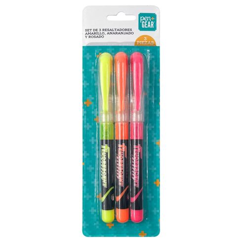 Resaltadores Pen + Gear de colores surtidos - 3 uds