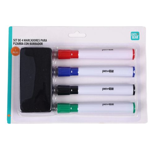 Marcadores Pen + Gear para pizarrón con borrador - 5 Pzas