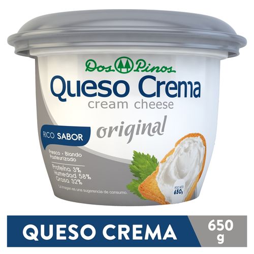 Queso crema Dos Pinos original fresco blando y pasteurizado - 650 g