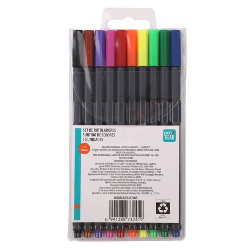 Rotuladores Pen + Gear de colores surtidos - 10 Uds