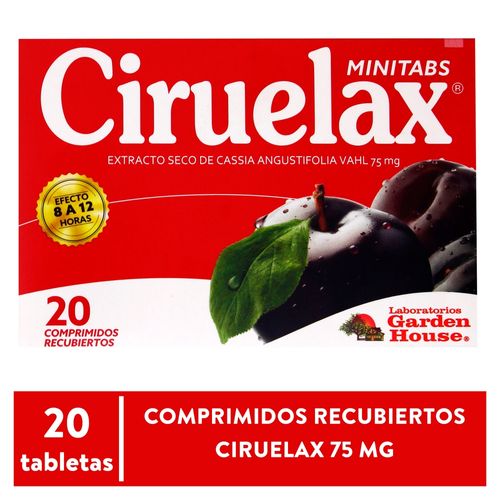 Comprimidos Recubiertos Ciruelax 75 Mg 20 Tabletas