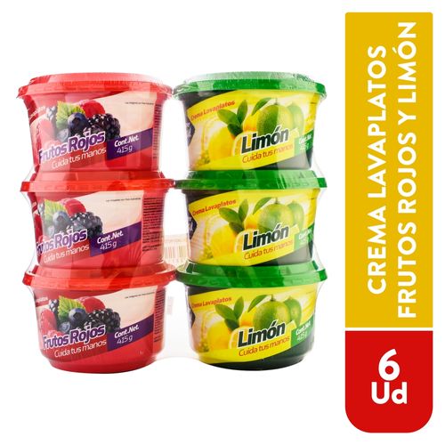 Lavaplatos Supermax Limon Frut Rojos 6P