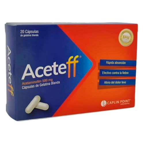 Aceteff Acetaminofen 20 Capsulas