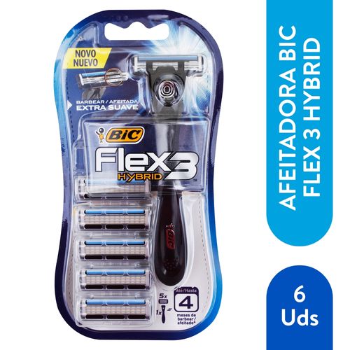 Resuradora Bic Flex Hybrid Y Repuesto 3 Unidades