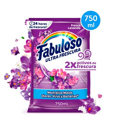 Desinfectante Multiusos Fabuloso Frescura Activa Antibacterial Lavanda Sachet - 750ml