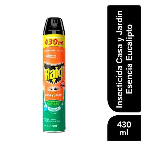 Insecticida Maraca Raid® En Aerosol Casa Y Jardín Eucalipto - 430ml