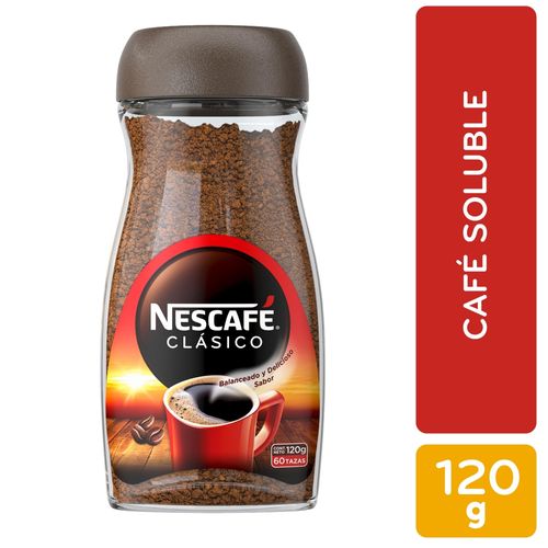 Café Nescafe Clásico  Instantáneo Frasco -120gr