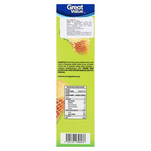 Cono Great Value Para Helado 10 Unidades - 125 g
