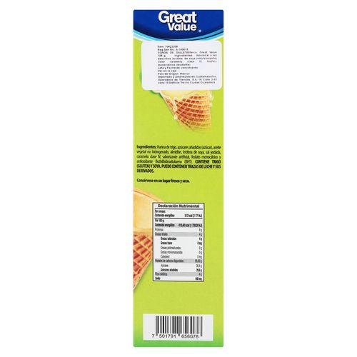 Cono Great Value Para Helado - 10 Uds - 125 g