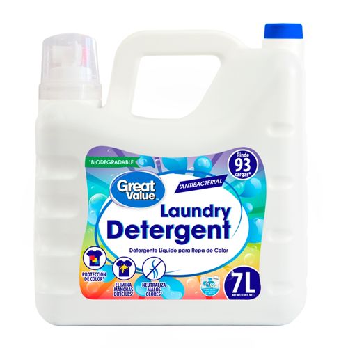 Detergente liquido Great Value para ropa blanca y color -7000ml