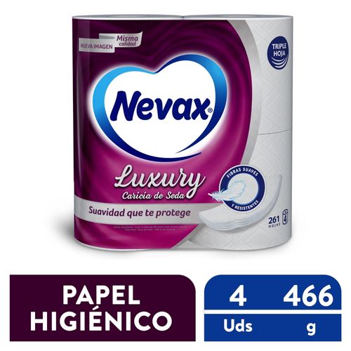 Papel Higiénico Nevax Luxury Caricia De Seda - 4 Rollos