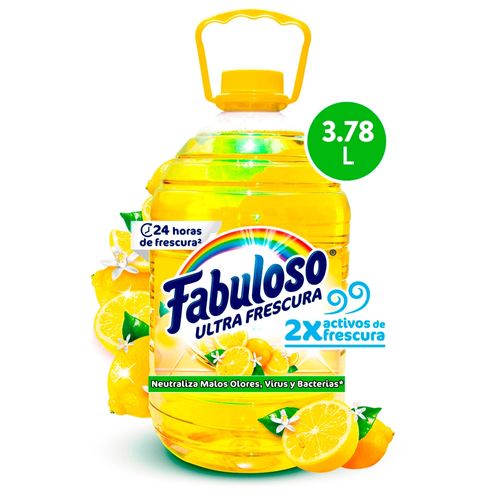 Desinfectante Antibacterial Marca Fabuloso Frescura Activa Limón Refrescante - 1 galón