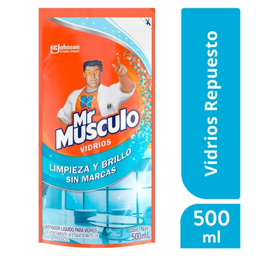 Limpia vidrios Mr Músculo windex repuesto económico doypack - 500 ml