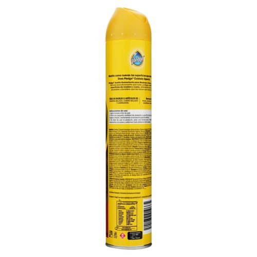 Lustrador Pledge Renovador de Muebles de Madera y Cuero en Aerosol Ambar y Argán 378 ml