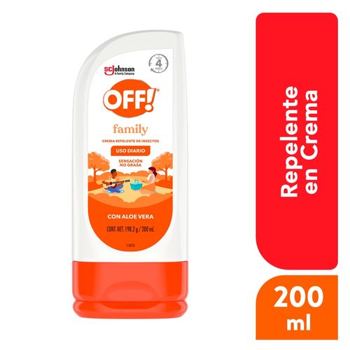 Repelente OFF! En Crema Family De Insectos, Con Aloe Vera - 200ml