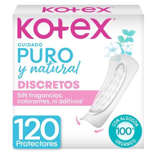 Protectores Diarios Kotex Puro Y Natural - 120Uds