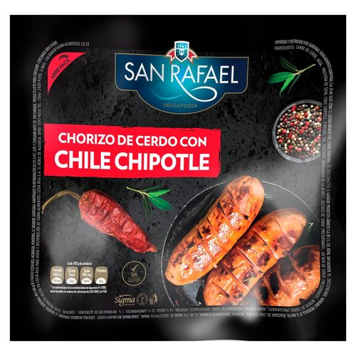 Chorizo de cerdo San Rafael con chile chipotle - 300 g