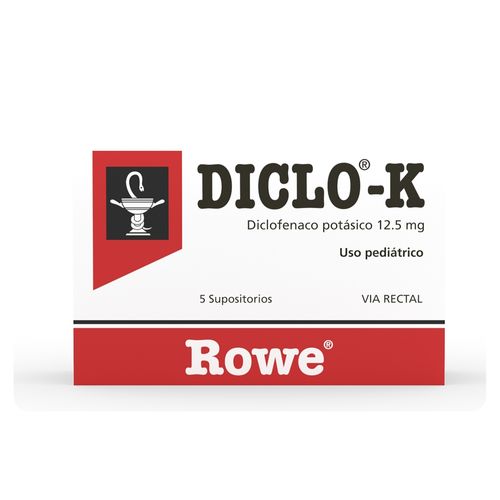 Diclo K 12,5 mg caja 5 supositorios - Precio indicado por supositorio