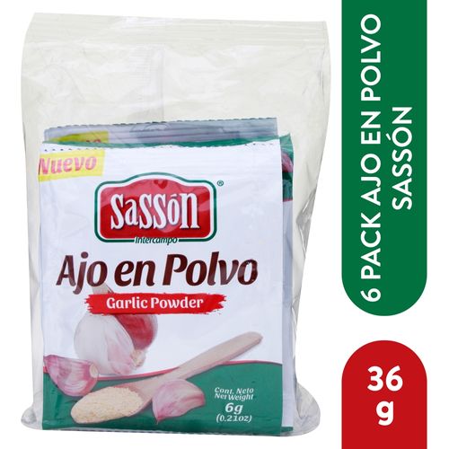 Sasson Ajo Puro En Polvo 6Pack 36Gr