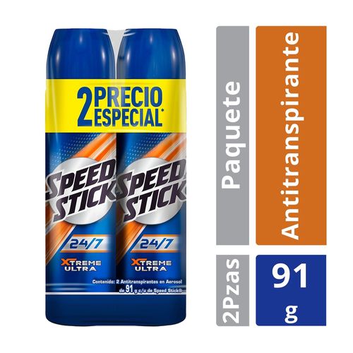 Desodorante Antitranspirante Speed Stick 24/7 Xtreme Ultra Aerosol 91 g 2 Pack