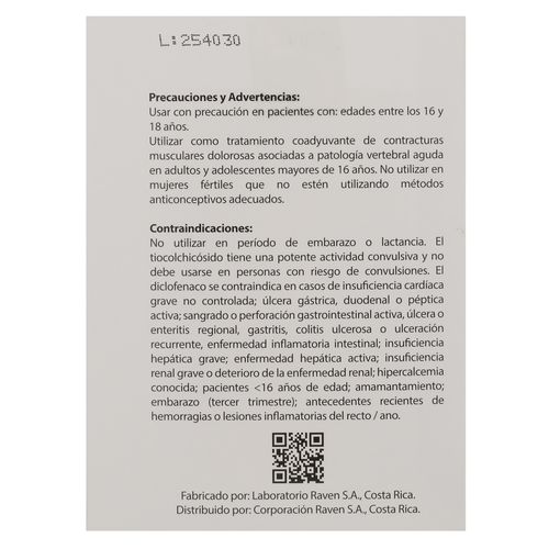 Tioflex caja 10 ml - Precio indicado por cápsula
