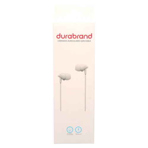 Auricular Durabrand con cable color blanco