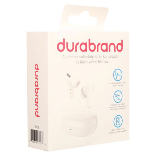 Audífonos Durabrand H20PROWH BTdubs color blanco