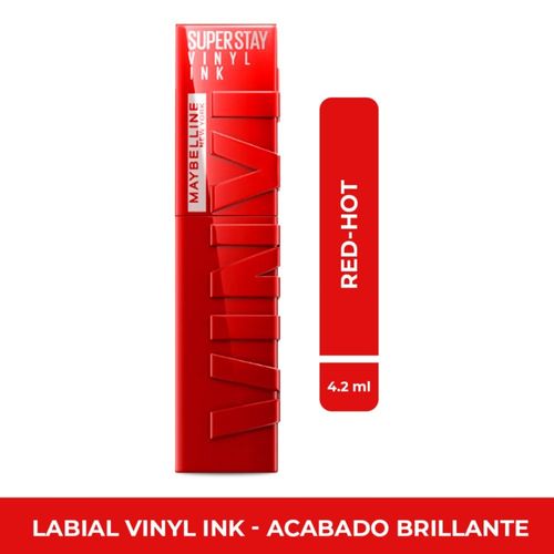 Labial líquido Vinyl Ink Maybelline NY Tono Red Hot 4.2 ml