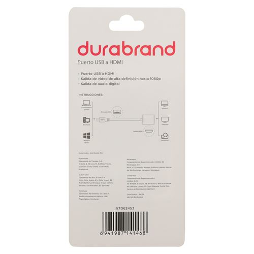 Puerto Durabrand INT062453 USB a HDMI